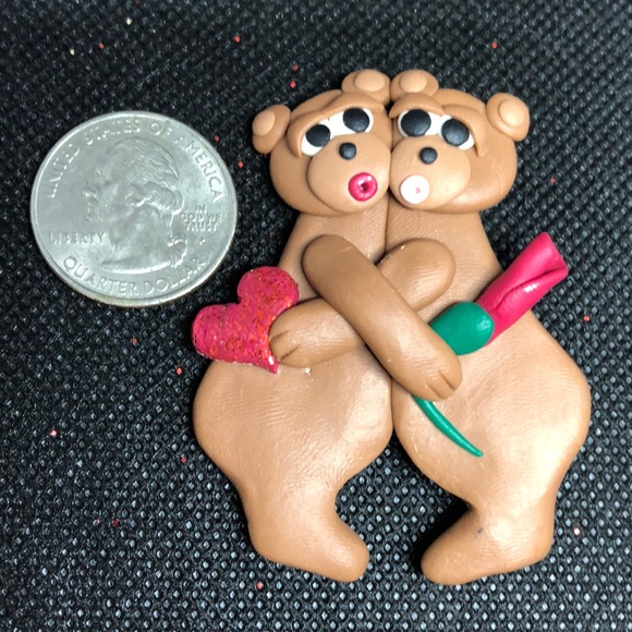 ❤️ Love Bears Pin ➕ earrings - Picture 2 of 3